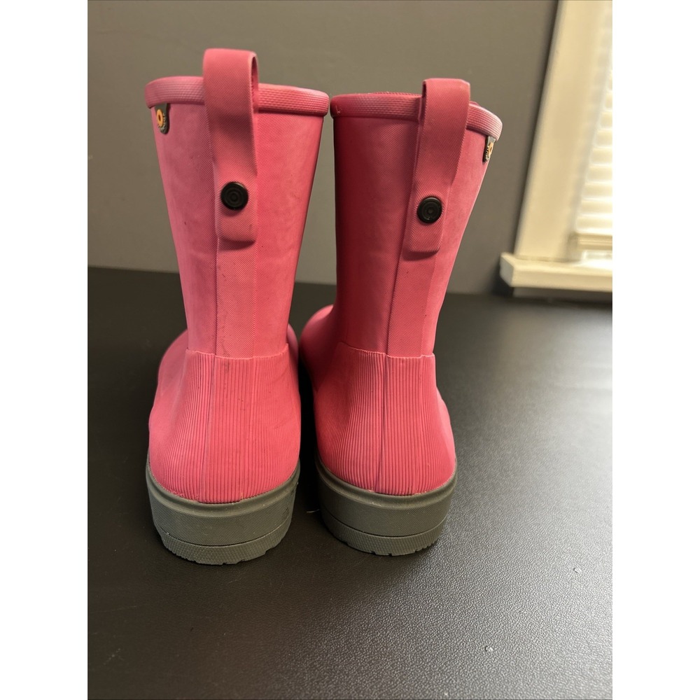 Bogs Holly Jr Girls 6 Mid Rain Boots Pink Round Toe Pull On Waterproof School - Picture 8 of 16